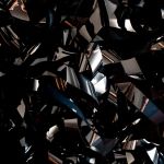 Intricate abstract pattern with dark metallic twists and glossy surfaces.